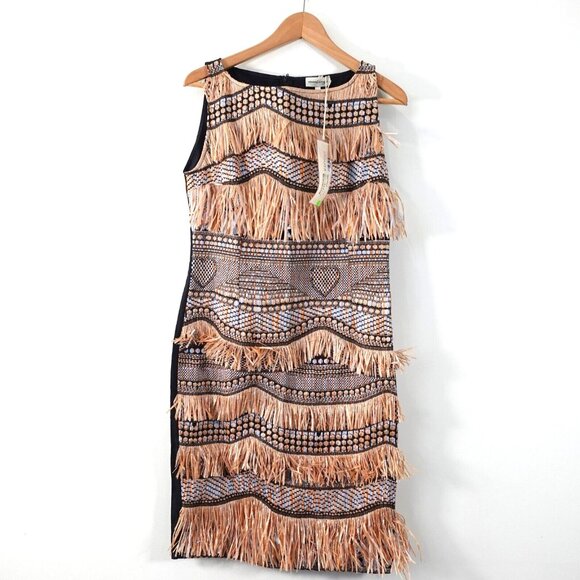 Western Brown Dress Native Navajo Medium Pocahontas Vanda Catucci ITALY NWT$750